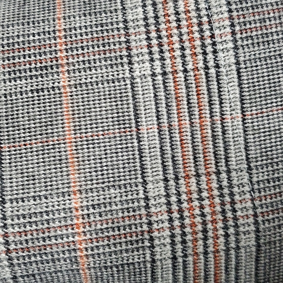 High Fashion Asymmetrical Tulle Plaid Wool Skirt MED Grey&Red - Picture 5 of 6